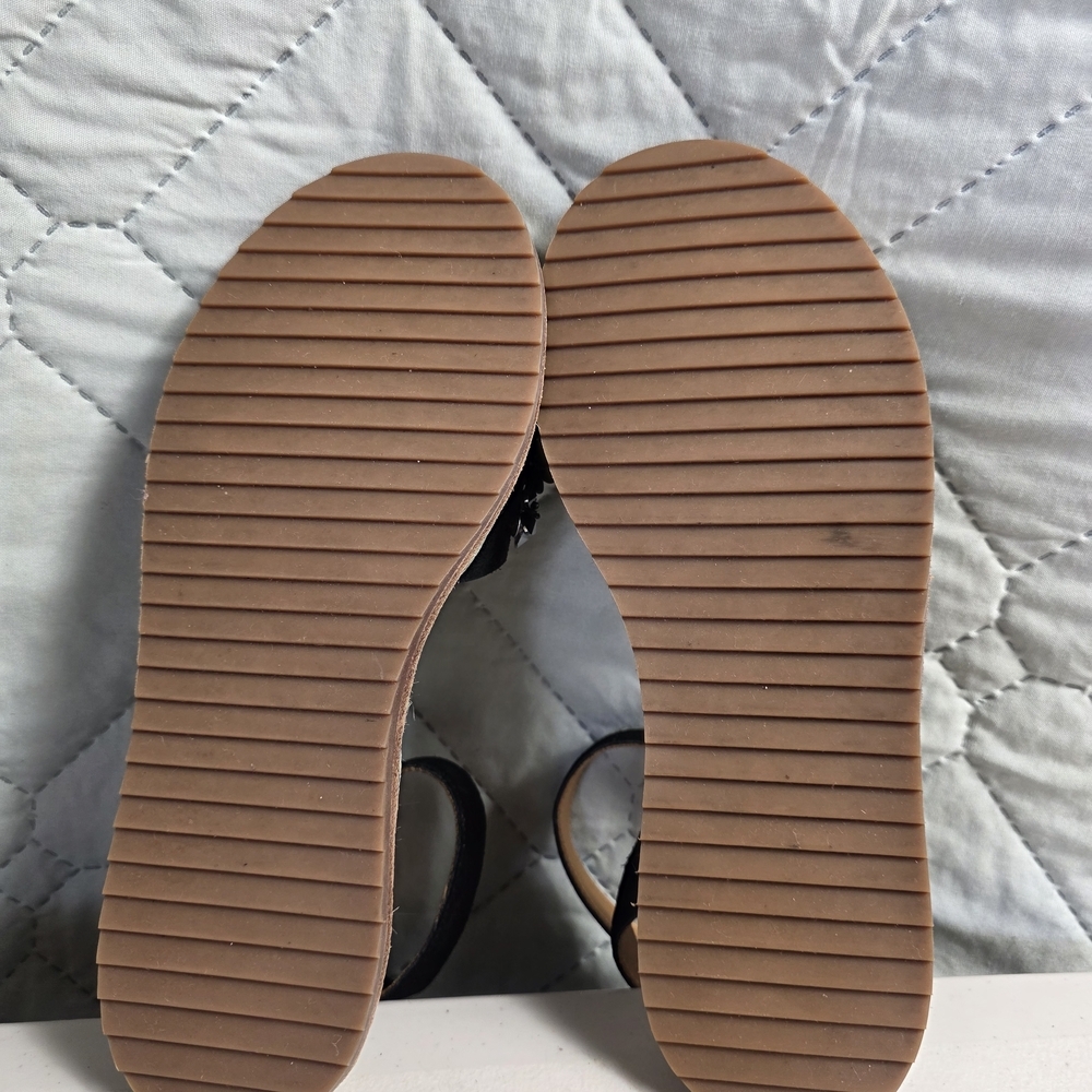 BILL BLASS BLACK ANTHROPOLOGIE SUEDE ESPADRILLES SANDALS SEQUIN SHOES Sz 6 - Picture 6 of 11